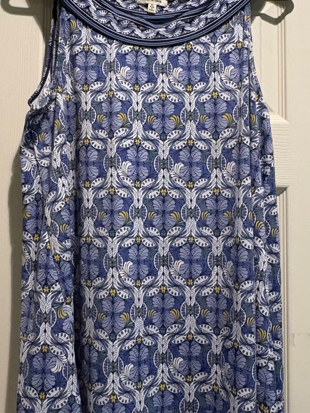 Max Studio Blue Printed Sleeveless Tank